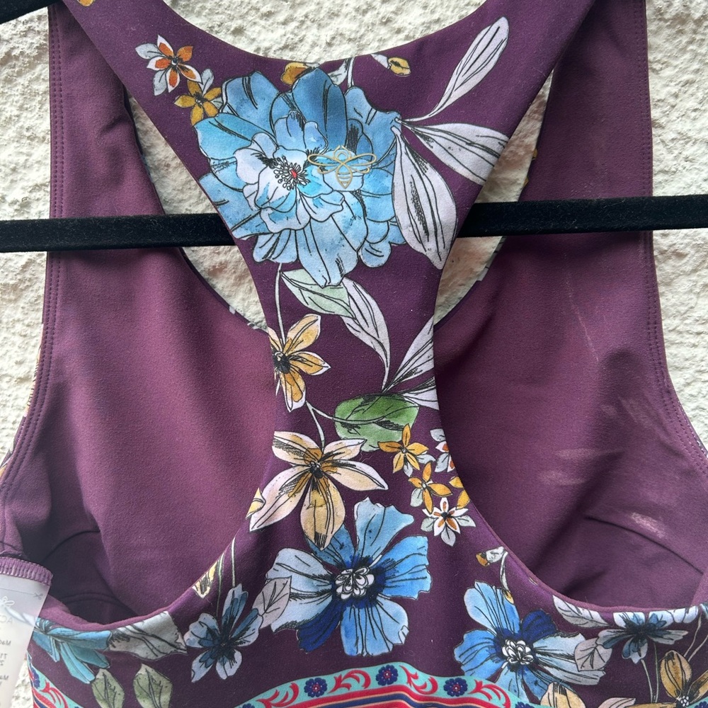 Johnny Was Purple Floral sports Bra - Picture 3 of 4